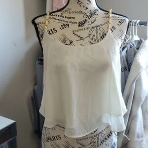 White sheer summer top great with jeans